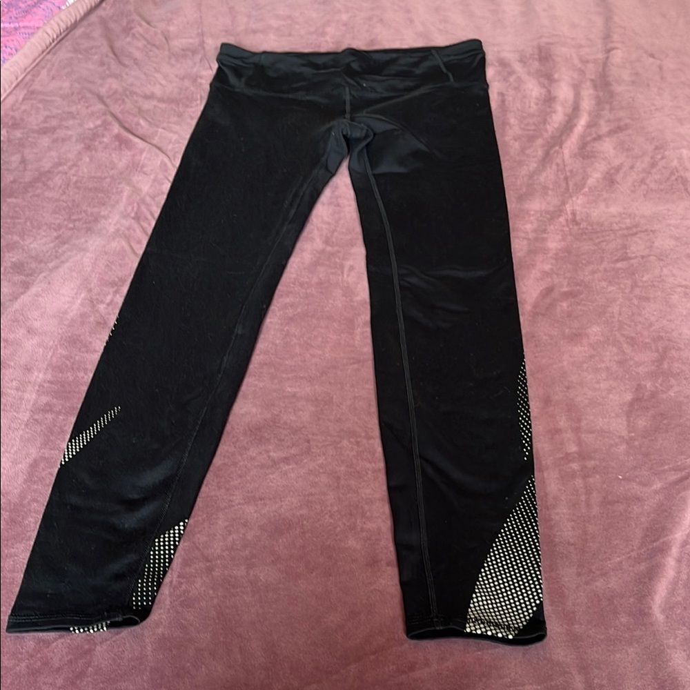 GAPFit Black Leggings with Silver Accents
